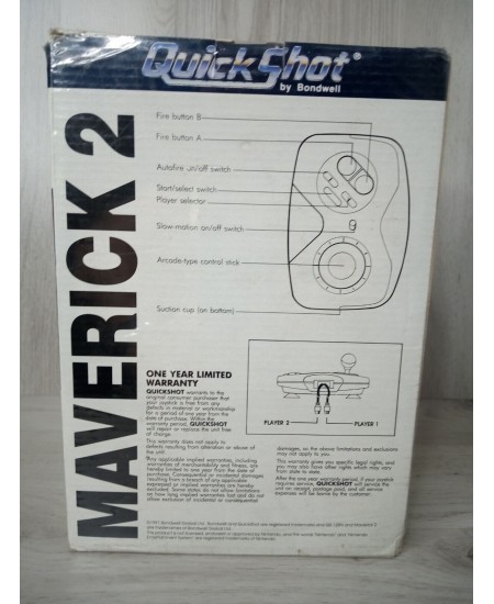 QUICKSHOT MAVERICK 2 ARCADE STICK CONTROLLER FOR NES  V.RARE 1991 VINTAGE GAMING