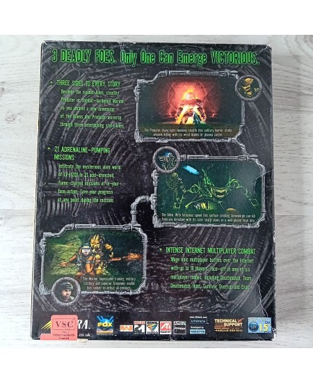 ALIENS VS PREDATOR 2 BIG BOX PC DVD ROM GAME - RETRO GAMING RARE VINTAGE 1999