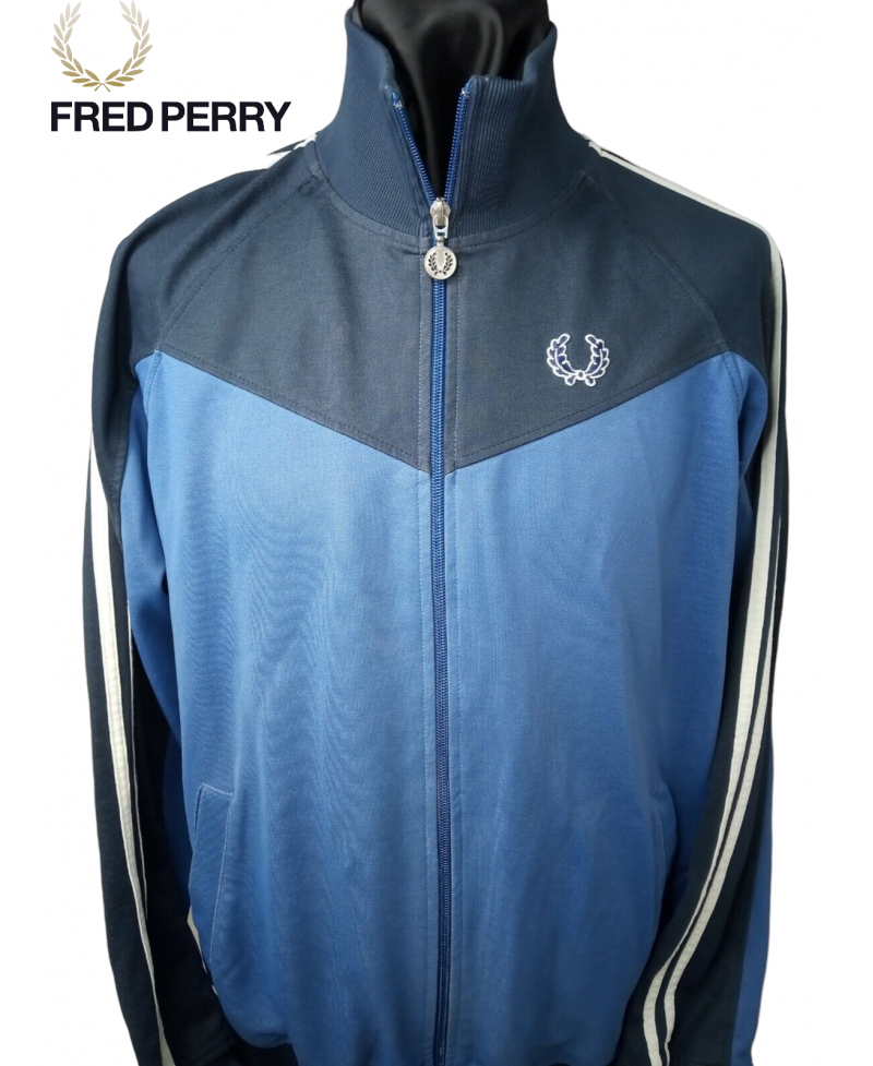 FRED PERRY VINTAGE Track Top Mens Size Large - RARE RETRO Zip Top