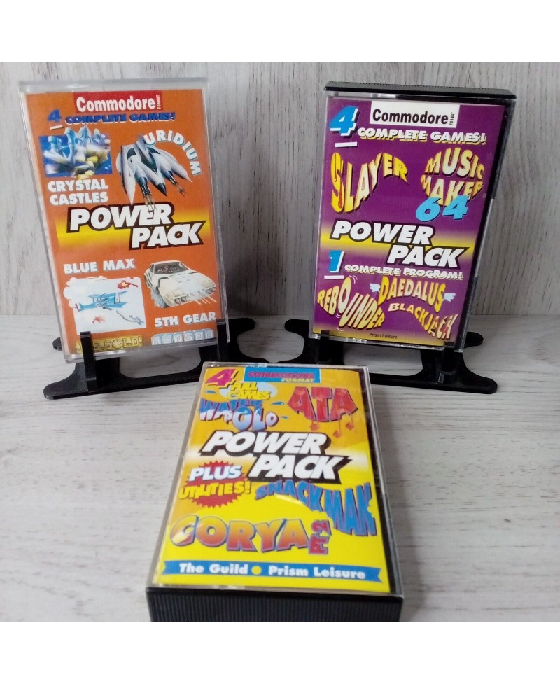 COMMODORE 64 POWERPACK GAMES BUNDLE x 3 GAMES - RARE RETRO VINTAGE GAMING JOBLOT