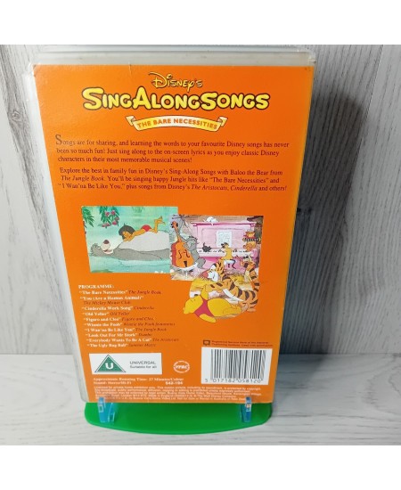 SING ALONG SONGS THE BARE NECESSITIES VHS TAPE - RARE RETRO MOVIE