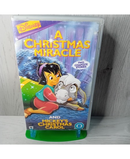 A CHRISTMAS MIRACLE & MICKEYS CHRISTMAS CAROL VHS TAPE - RARE RETRO MOVIE