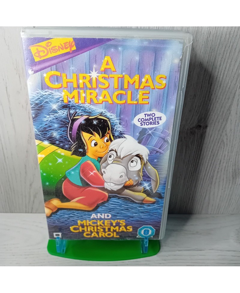A CHRISTMAS MIRACLE & MICKEYS CHRISTMAS CAROL VHS TAPE - RARE RETRO MOVIE