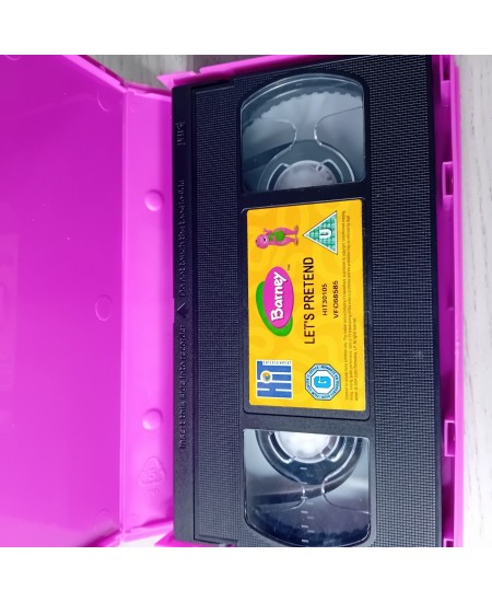 BARNEY LETS PRETEND VHS TAPE - RARE RETRO MOVIE 1993 KIDS