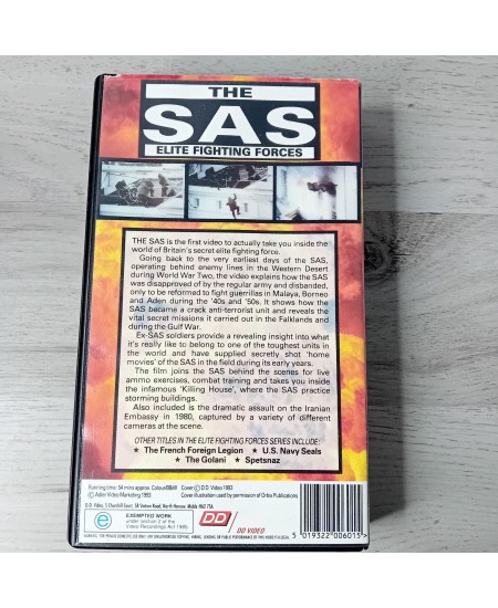 THE SAS ELITE FIGHTING FORCES VHS TAPE - RARE RETRO MOVIE