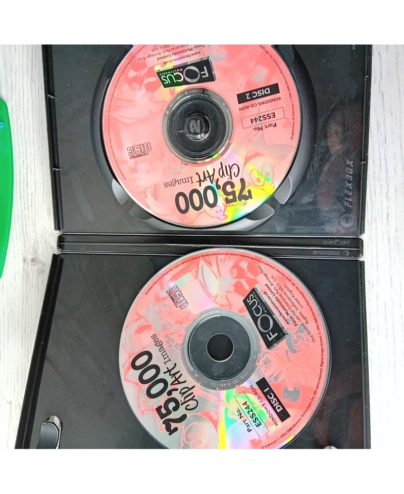 75,000 CLIP ART IMAGES PC CD ROM GAME - RARE RETRO SOFTWARE - 2 DISCS
