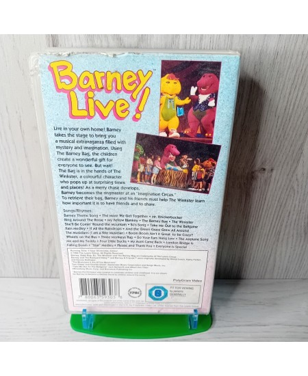 BARNEY LIVE VHS - RARE RETRO VINTAGE SERIES KIDS 1994 SHOW