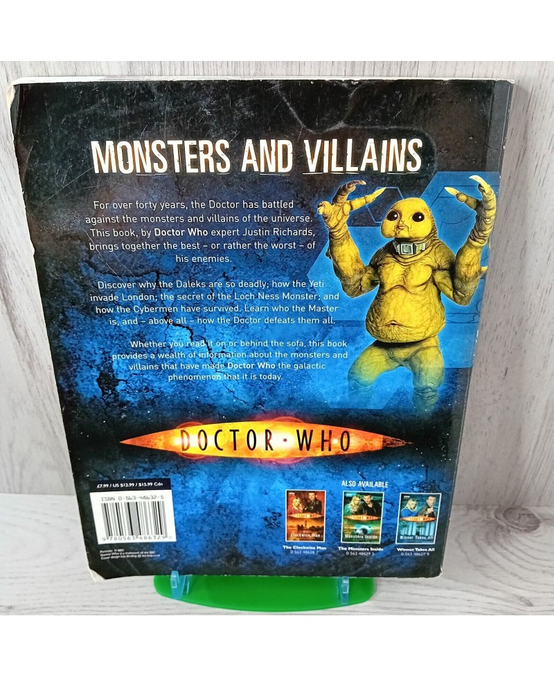 DOCTOR WHO MONSTERS AND VILLAINS BBC BOOK TEA LADY UK - RARE RETRO BOOK