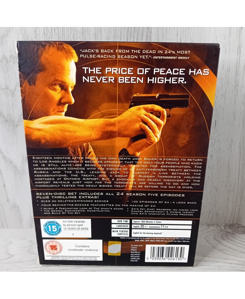 24 SEASON FIVE DVD BOXSET COMPLETE - RARE RETRO SERIES MOVIE