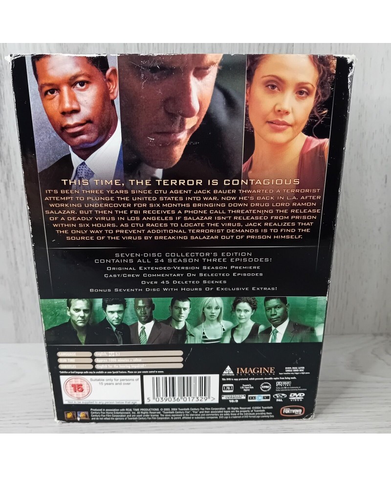 24 SEASON THREE DVD BOXSET COMPLETE - RARE RETRO SERIES MOVIE