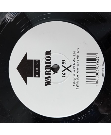 WARRIOR X LIMITED EDITION 12 " VINYL RECORD LP SINGLE INCENTIVE 2000 DANCE