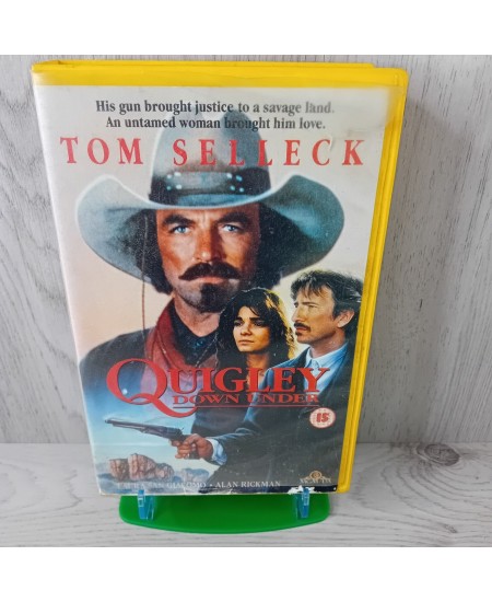 TOM SELLECK QUIGLEY DOWN UNDER VHS TAPE - RARE RETRO MOVIE SERIES WESTERN