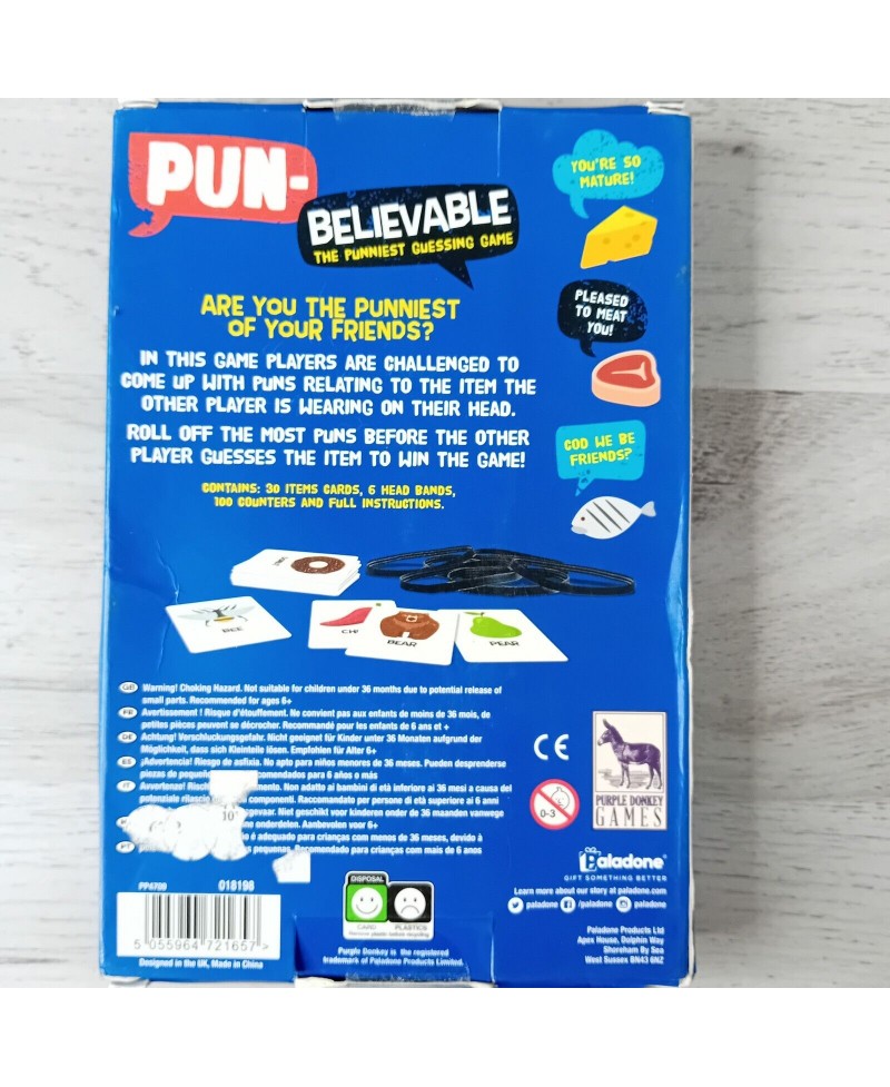 PUN BELIEVABLE GUESSING GAME NEW IN DAMAGED BOX - RARE RETRO GAME FAMILY FUN