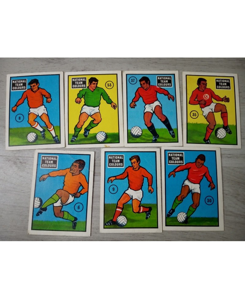 ANGLO SERIES OF 56 FOOTBALL TRADING CARDS BUNDLE x 7 - 1971 RARE VINTAGE SOCCER