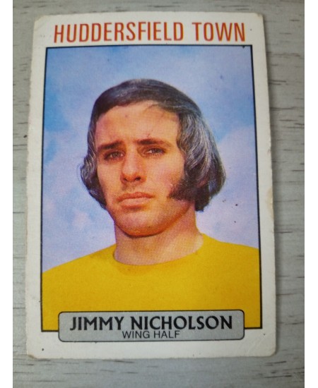 JIMMY NICHOLSON HUDDERSFIELD AB&C FOOTBALL TRADING CARD 1971 RARE VINTAGE