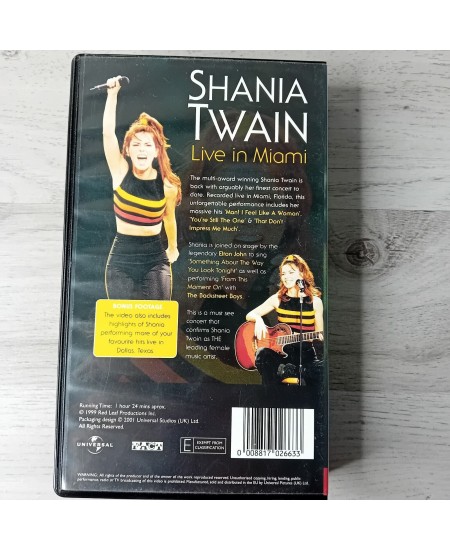 SHANIA TWAIN LIVE IN MIAMI VHS TAPE - RARE RETRO CONCERT 1999