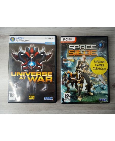 UNIVERSE AT WAR SPACE SIEGE PC DVD ROM 2 GAME BUNDLE - RETRO GAMING RARE VINTAGE