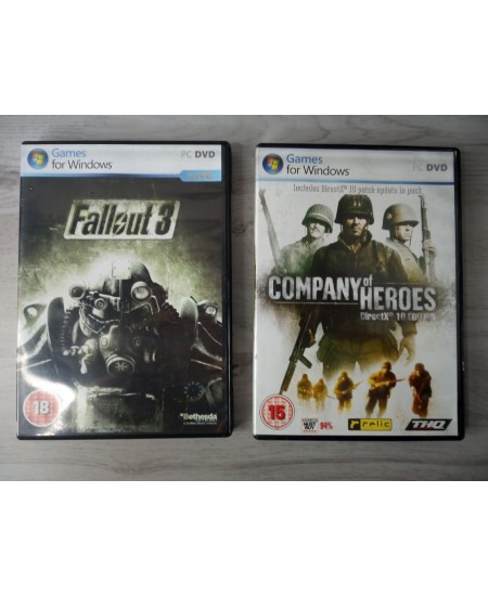 FALLOUT 3 & COMPANY OF HEROES PC DVD GAMES - VINTAGE RETRO GAMING RARE