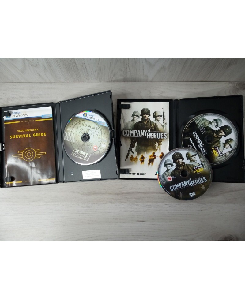 FALLOUT 3 & COMPANY OF HEROES PC DVD GAMES - VINTAGE RETRO GAMING RARE