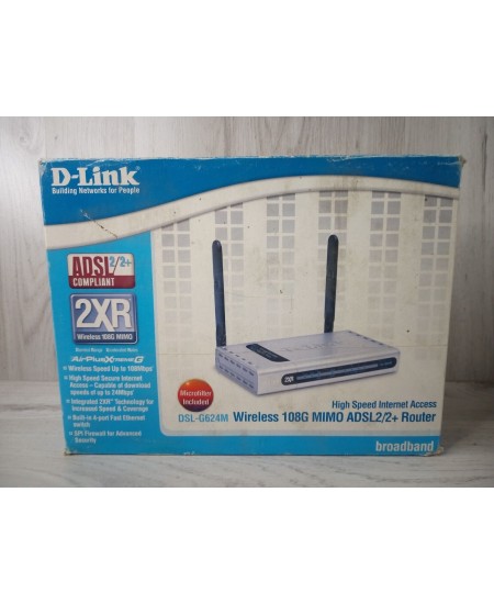 D-LINK WIRELESS G ADSL2/2 + ROUTER KIT WIRELESS 108G MIMO HIGH SPEED INTERNET