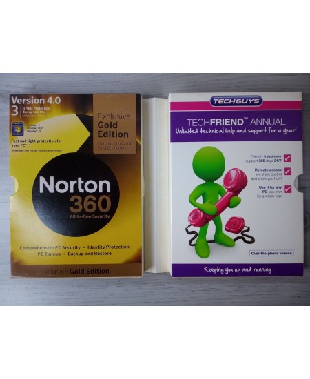 NORTON 360 GOLD VERSION VINTAGE SOFTWARE - WITH USB STICK - TECHGUYS PC SECURITY