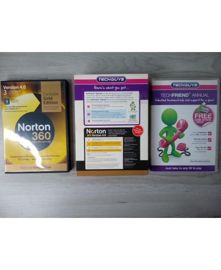 NORTON 360 GOLD VERSION VINTAGE SOFTWARE - WITH USB STICK - TECHGUYS PC SECURITY