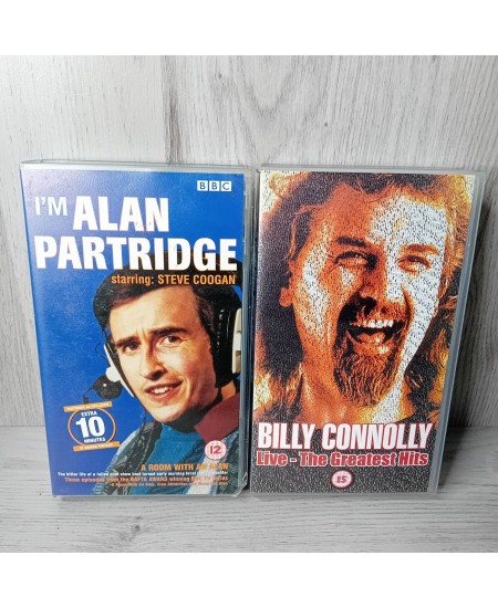 BILLY CONNOLLY & ALAN PARTRIDGE COMEDY VHS BUNDLE - RARE RETRO TAPES JOBLOT