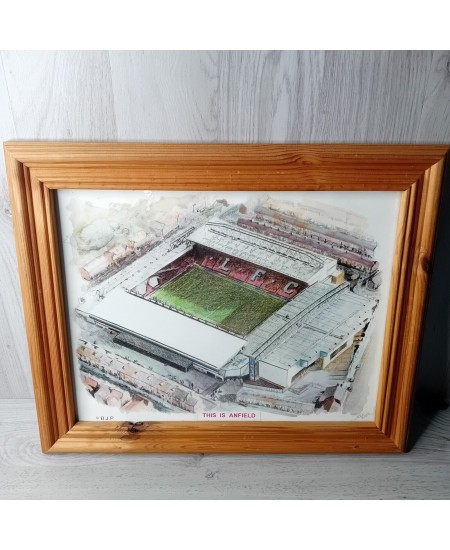 LIVERPOOL FC THIS IS ANFIELD BJP SIGNED 2002 WALL PICTURE RARE RETRO SOCCER