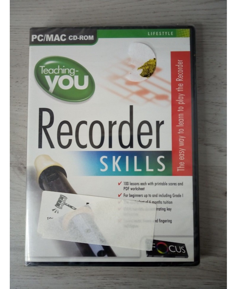 TEACHING YOU RECORDER SKILLS  PC CD-ROM GAME FACTORY SEALED VINTAGE RARE