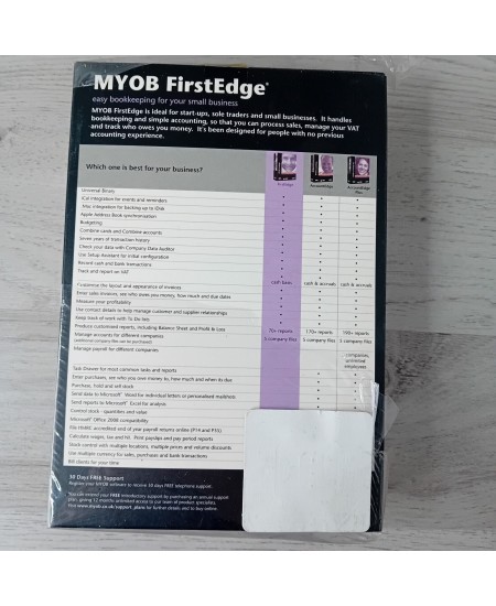 MYOB FIRST EDGE BOOK KEEPING SOFTWARE - NEW IN BOX - EX DISPLAY STOCK - VINTAGE