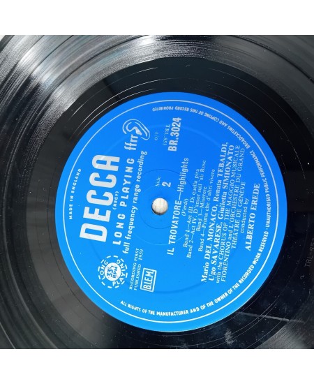 VERDI IL TROVATORE HIGHLIGHTS Music Vinyl LP Record - Rare Retro Music