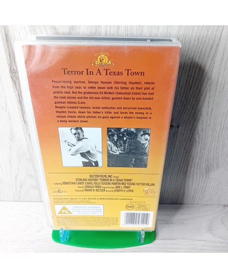 TERROR IN A TEXAS TOWN VHS TAPE -RARE RETRO MOVIE SERIES VINTAGE WESTERN