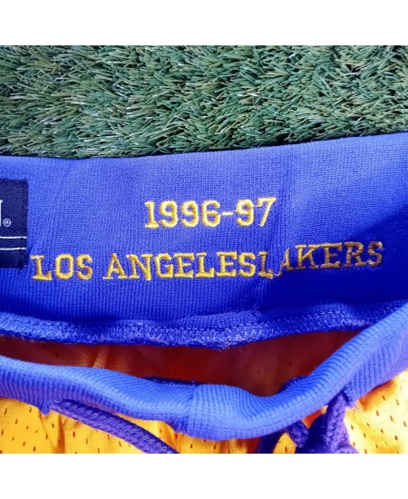 LOS ANGELES LAKERSJUST DON SHORTS 1996 2XL - RARE RETRO BASKETBALL SHORTS NBA