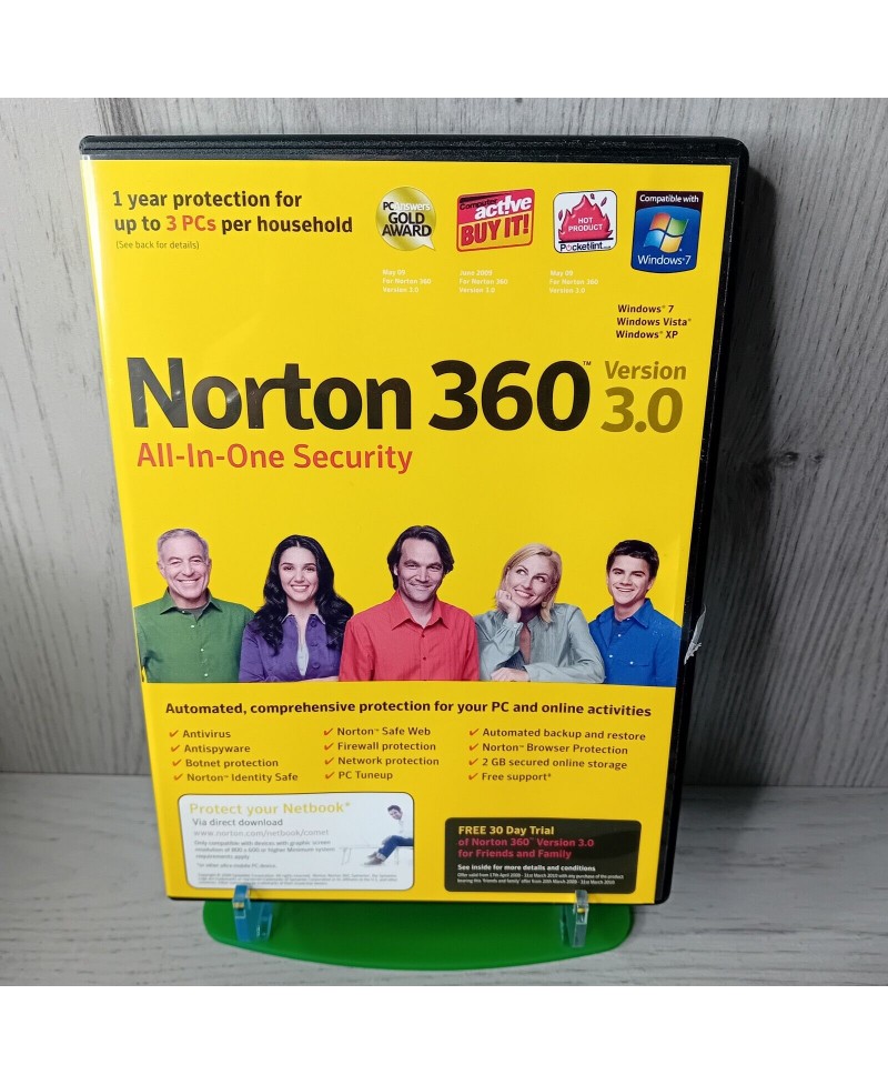 NORTON 360 3.0 VERSION PC CD ROM - RARE RETRO ANTIVIRUS