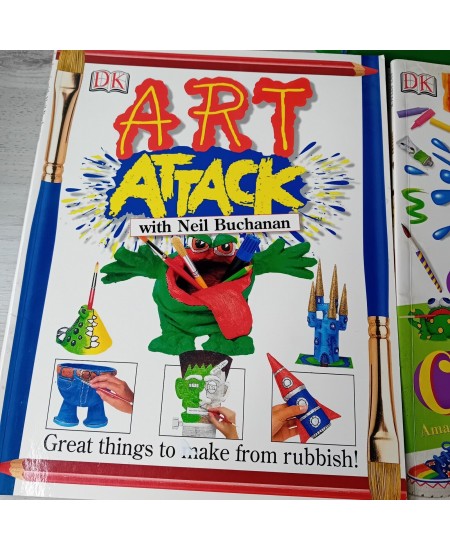 ART ATTACK BOOKS BUNDLE  - RARE RETRO KIDS ART JOBLOT