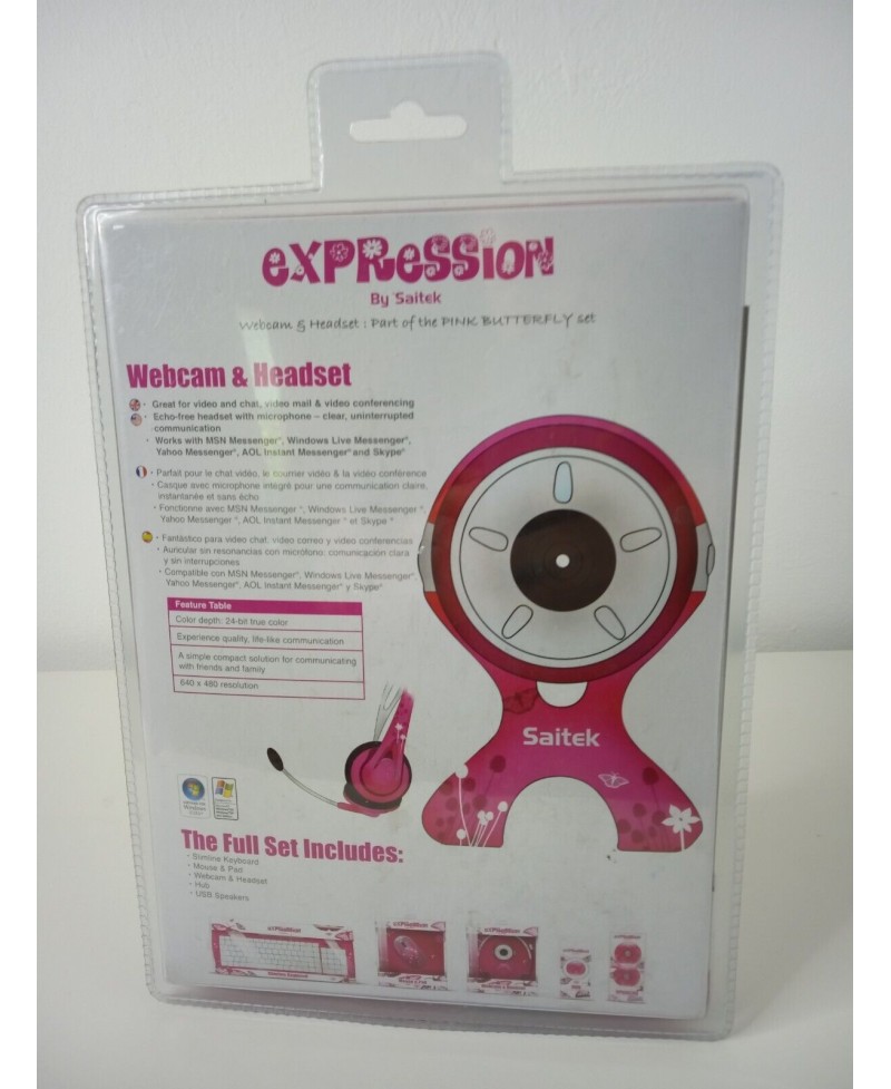 SAITEK WEBCAM & HEADSET - PINK NEW IN BOX