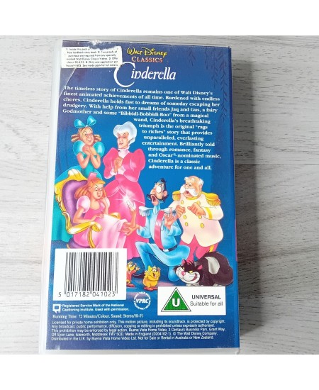 CINDERELLA VHS TAPE - RARE RETRO MOVIE SERIES VINTAGE