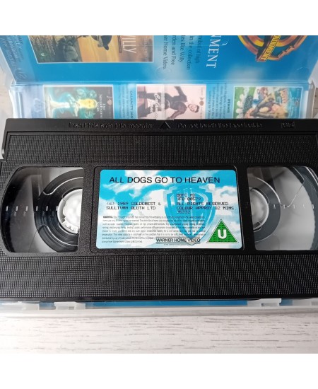 ALL DOGS GO TO HEAVEN VHS TAPE - RARE RETRO MOVIE SERIES VINTAGE