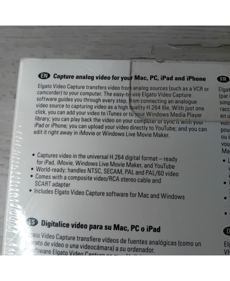 ELGATO VIDEO CAPTURE FOR IPOD MAC PC IPHONE - NEW IN BOX - RARE RETRO