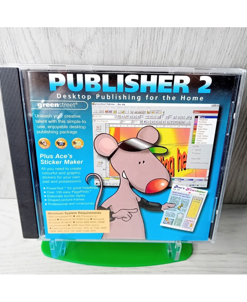 PUBLISHER 2 PLUS ACES STICKER MAKER PC CD ROM GAME - RARE RETRO GAMING