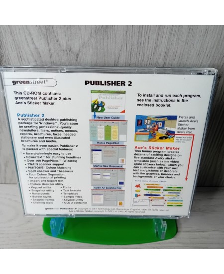 PUBLISHER 2 PLUS ACES STICKER MAKER PC CD ROM GAME - RARE RETRO GAMING