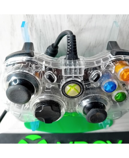 XBOX 360 AFTERGLOW CLEAR WIRED CONTROLLER - RARE RETRO VINTAGE GAMING