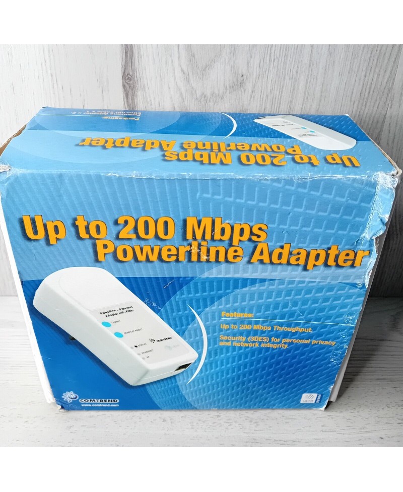 COMTREND 200MBPS POWERLINE ETHERNET ADAPTER - NEW OPENED BOX