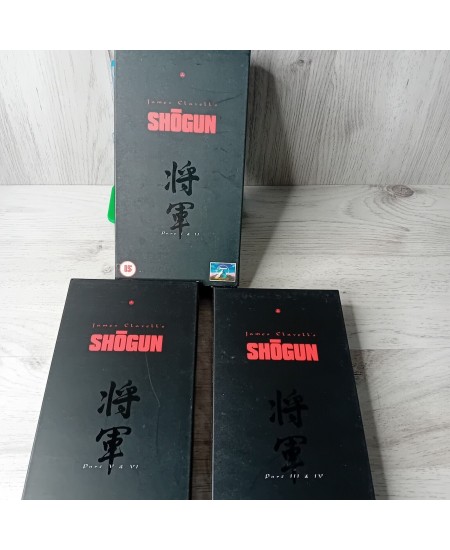 SHOGUN ORIGINAL FULL LENGTH VERSION BOX SET VHS - RARE RETRO VIDEO TAPE