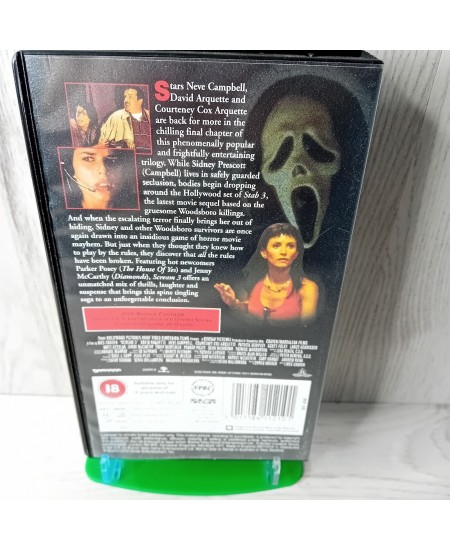 SCREAM 3 VHS - RARE RETRO VIDEO TAPE