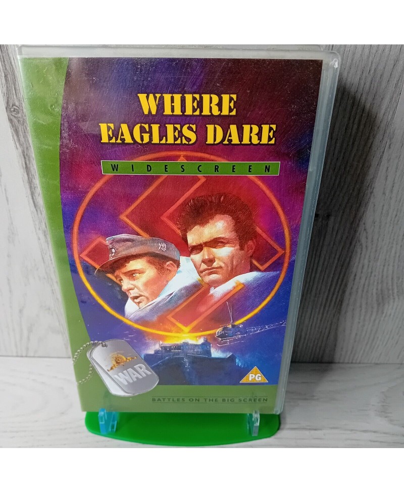 WHERE EAGLES DARE WIDESCREEN VHS - RARE RETRO VIDEO TAPE