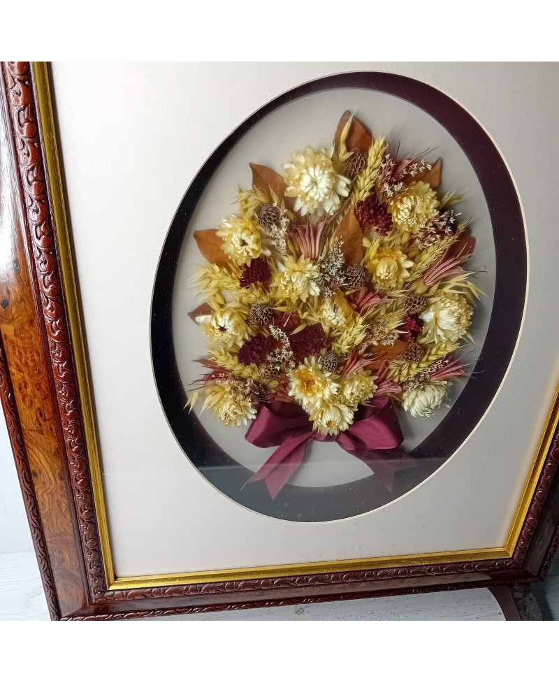 FIRE SCREEN PICTURESQUE DRIED FLOWERS VINTAGE 1991 - VERY RARE RETRO ORIGINAL