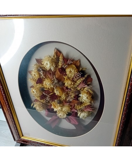 FIRE SCREEN PICTURESQUE DRIED FLOWERS VINTAGE 1991 - VERY RARE RETRO ORIGINAL