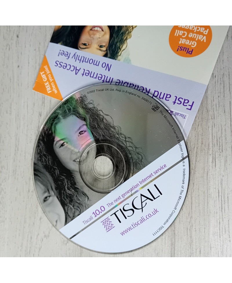 TISCALI 10.0 INTERNET ACCESS DISC PC CD ROM GAME - RARE RETRO 2002