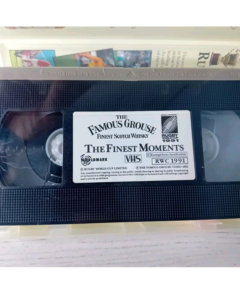 THE FAMOUS GROUSE THE FINEST MOMENTS RUGBY WORLD CUP VHS - RARE RETRO NEW !!